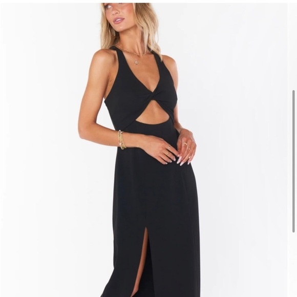 NWT Show Me Your Mumu Luca Midi Dress w/ Slit And Open Back ~ Cantaloupe/Orange - Picture 5 of 8